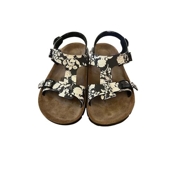 Alpro by Birkenstock Black Gizeh Royal Python Floral Sandals Size 7M - Picture 3 of 7